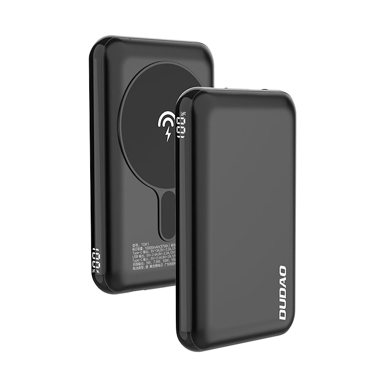 Banco de energia Dudao TGK1 com carregador sem fio MagSafe 15W 10000mAh preto (TGK1-preto)