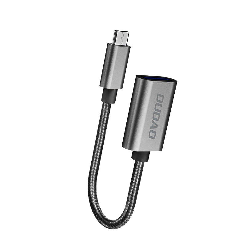 Adaptador Dudao cabo OTG de USB 2.0 para micro USB cinza (L15M)