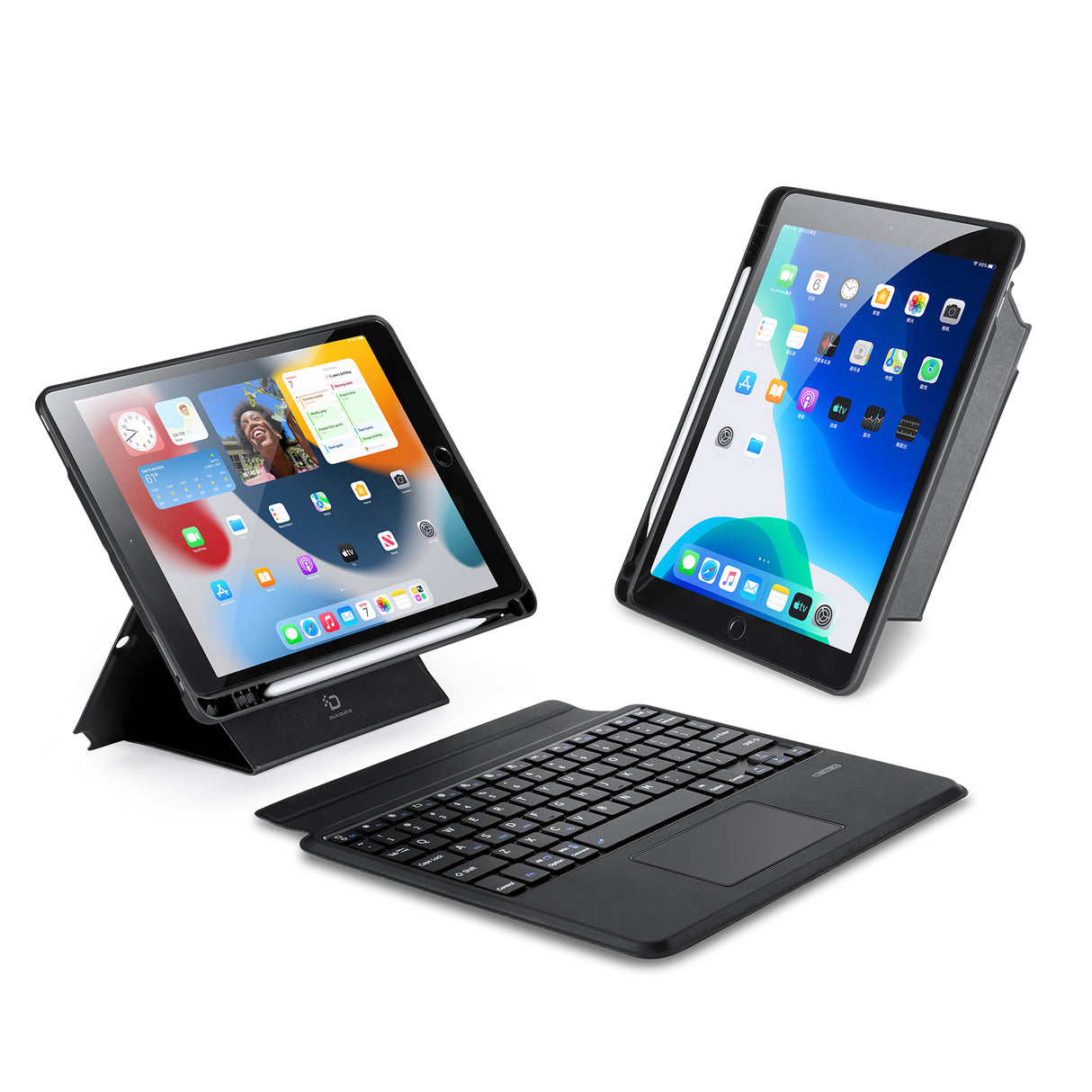 Capa com teclado Bluetooth Dux Ducis Série DK para Apple iPad 7/8/9 10.2''/iPad Air 3/iPad Pro 10.5'' (2017) - preta