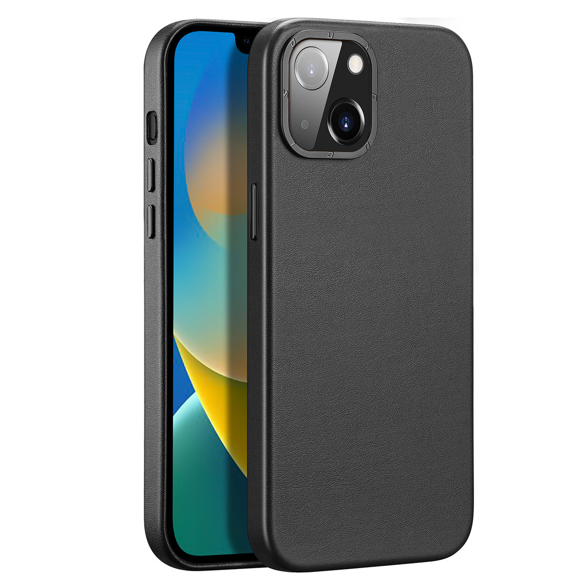 Capa de couro Dux Ducis Grit para iPhone 14 Plus, elegante capa de couro sintético (compatível com MagSafe) preta