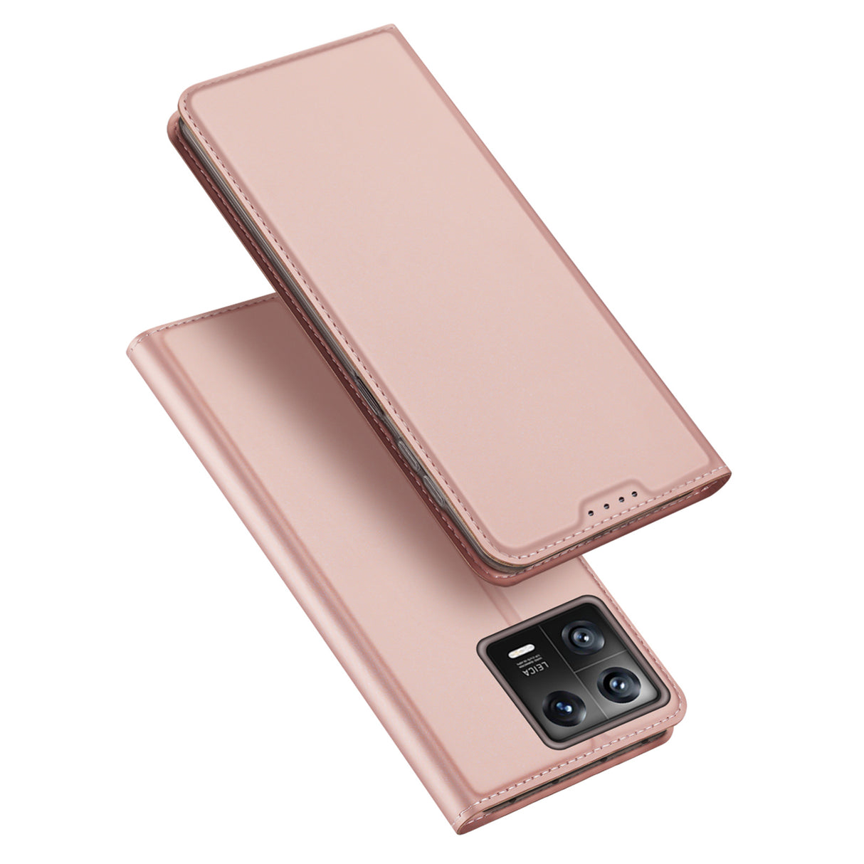 Capa Dux Ducis Skin Pro para Xiaomi 13 com aba, porta-cartões e suporte na cor rosa