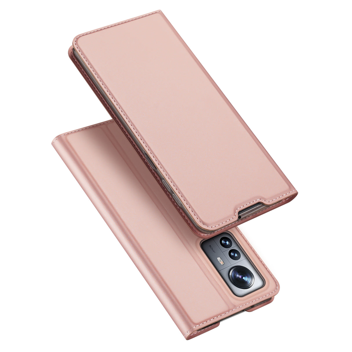 Capa Dux Ducis Skin Pro com aba para Xiaomi 12 Pro na cor rosa.