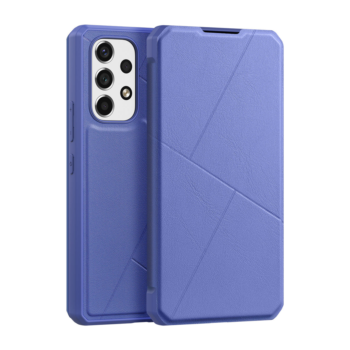 Capa DUX DUCIS Skin X com aba para Samsung Galaxy A73 na cor azul.