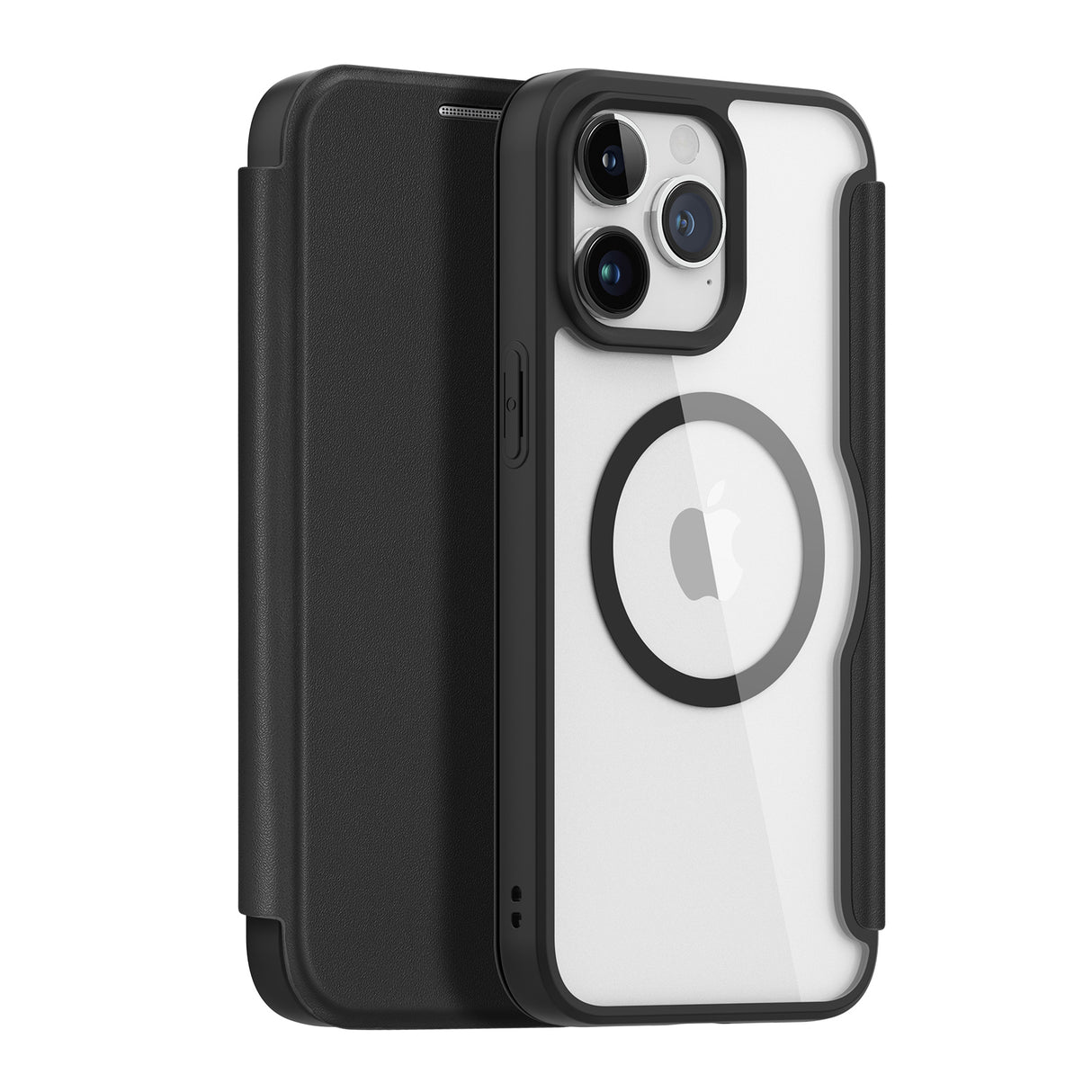 Capa magnética MagSafe com aba para iPhone 15 Pro Max Dux Ducis Skin X Pro - preta