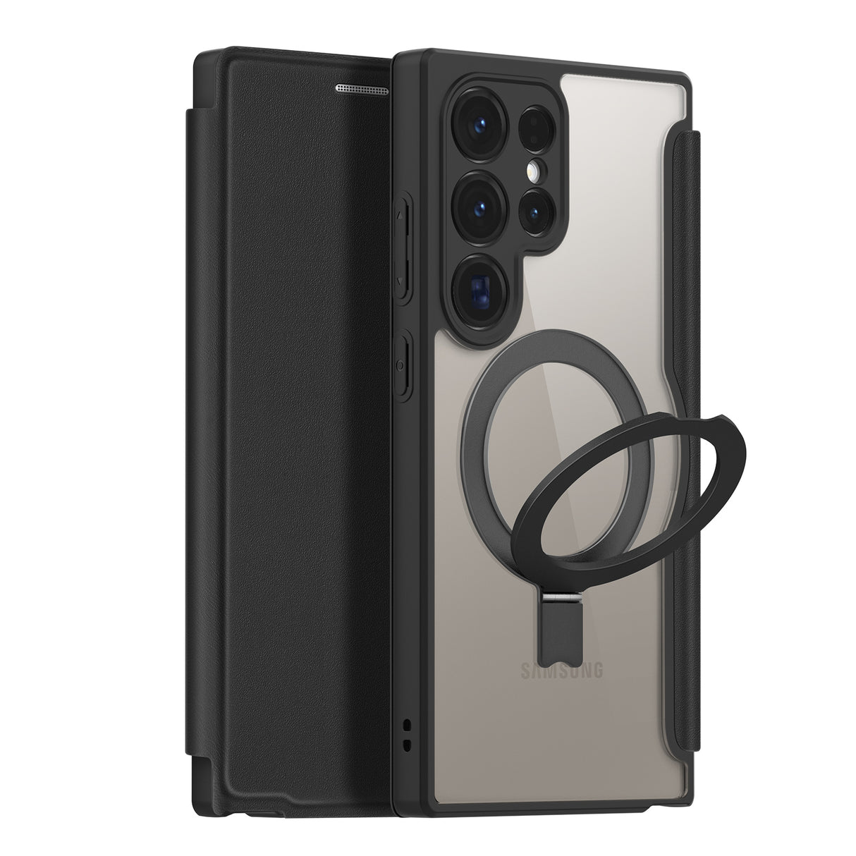 Capa Dux Ducis Skin X Pro com aba e anel magnético para Samsung S24 Ultra - preta