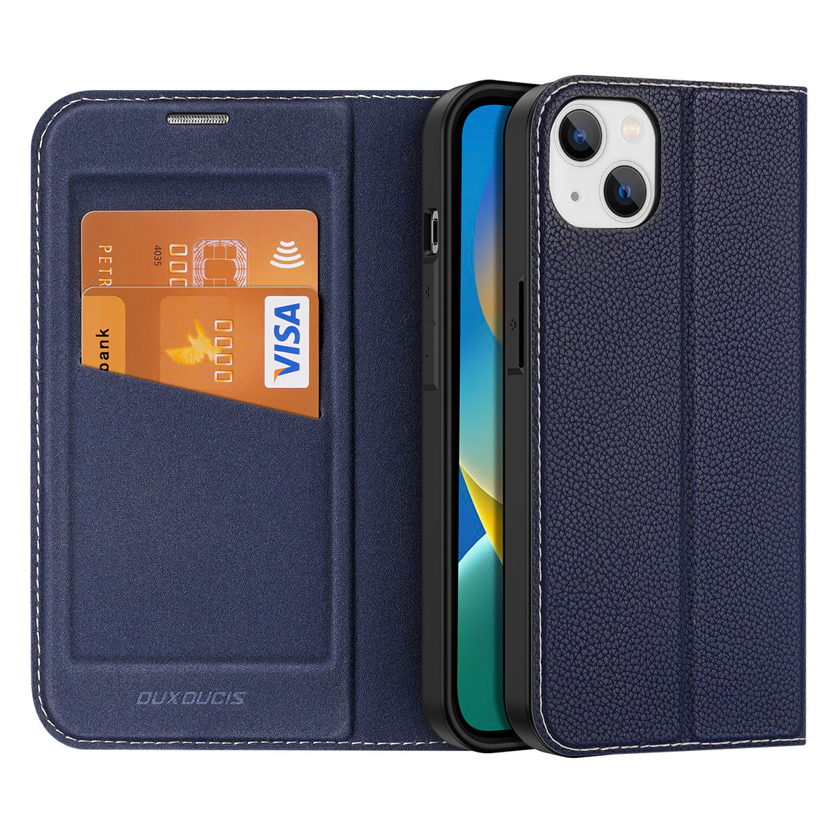 Capa Dux Ducis Skin X2 para iPhone 14 Plus com aba magnética azul