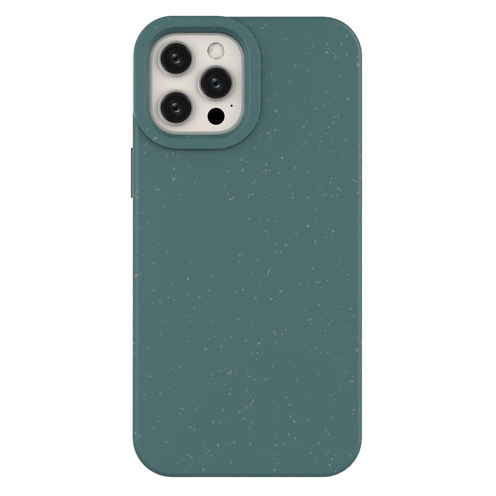 Capa Eco Case de silicone para iPhone 12 Pro Max, capa protetora para telefone na cor verde.