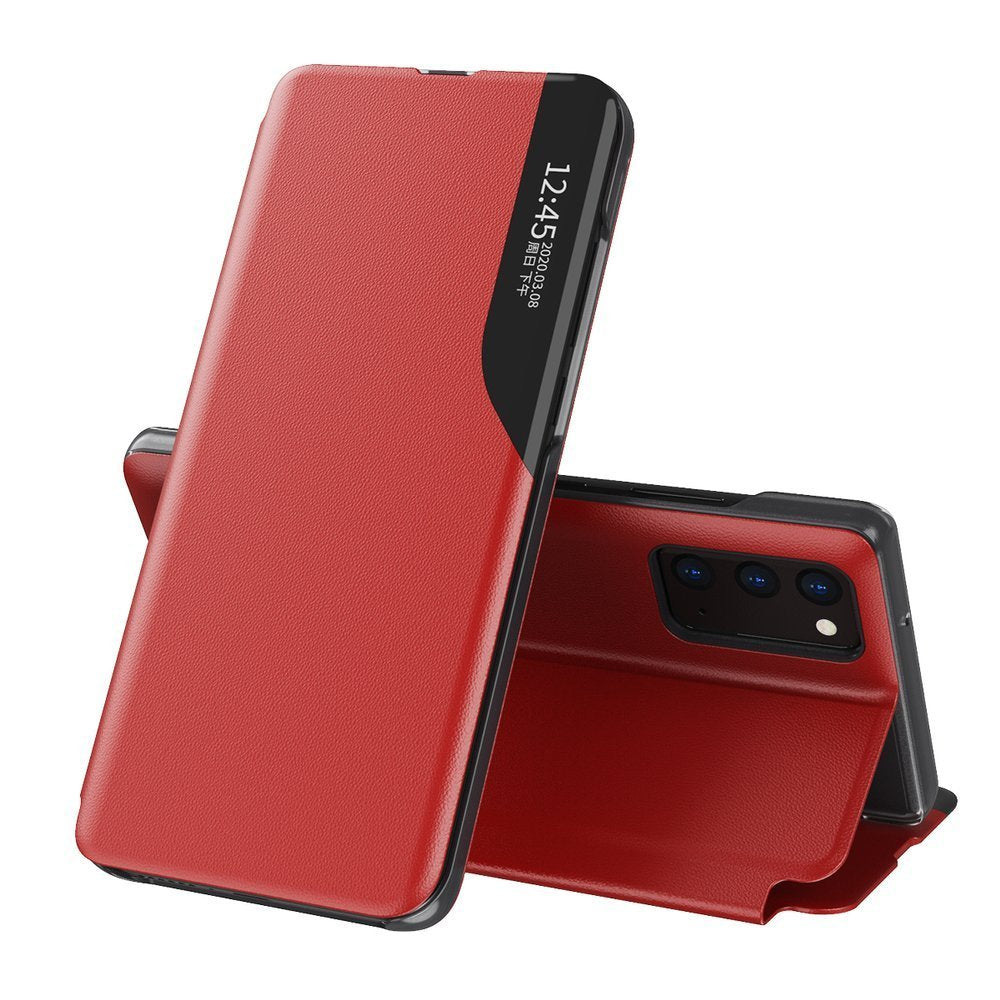 Capa Eco Leather View elegante capa com aba e função de suporte para Samsung Galaxy A72 4G vermelho