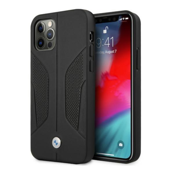 Capa BMW em Couro com Laterais Perfuradas para iPhone 12 Pro Max - preta