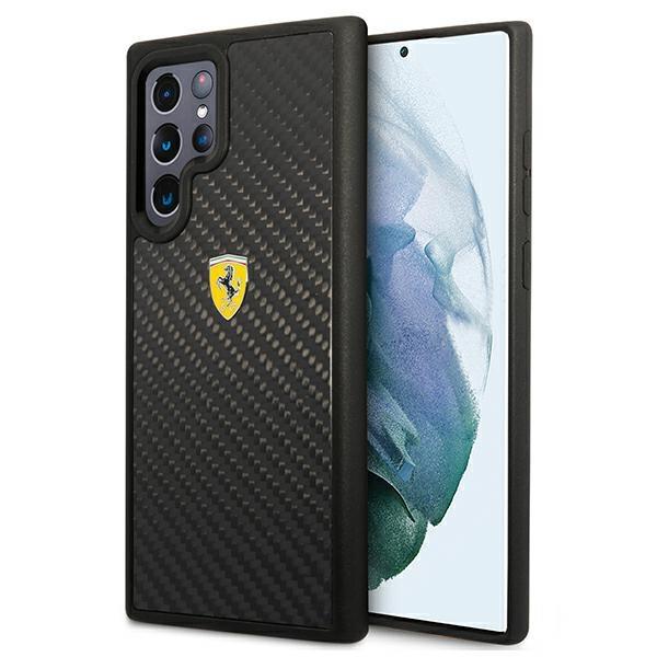 Etui Ferrari On Track Real Carbon para Samsung Galaxy S22 Ultra - preto