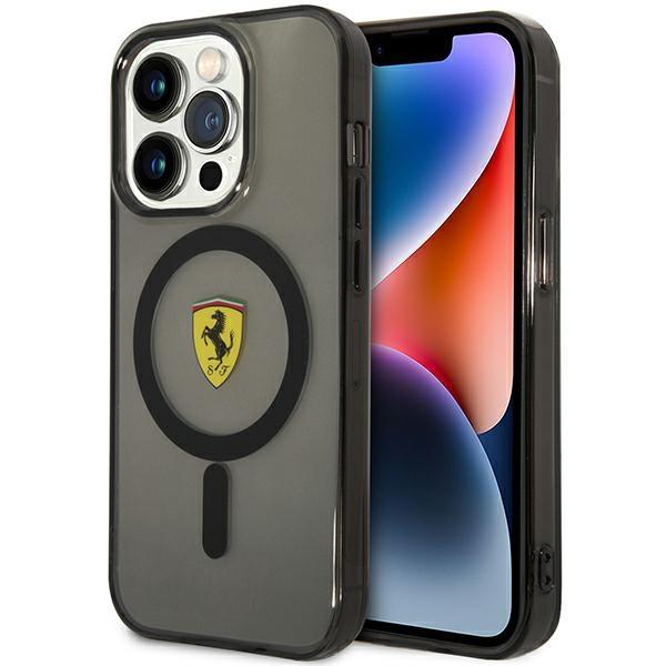 Capa Ferrari Translucent MagSafe para iPhone 14 Pro - preta