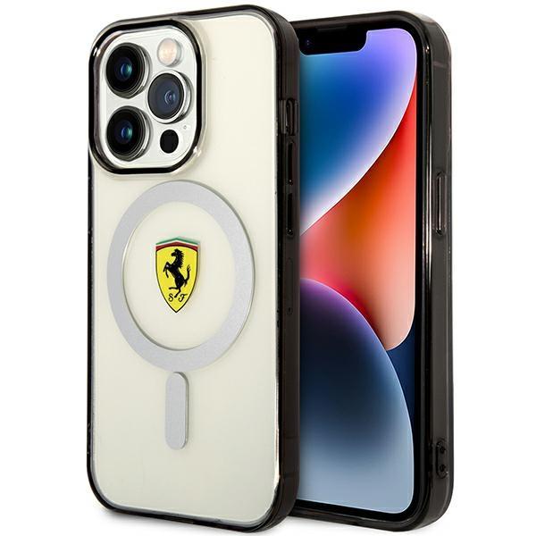 Capa Ferrari Outline MagSafe para iPhone 14 Pro Max - transparente