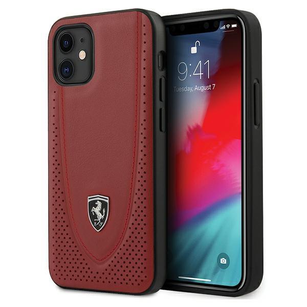 Estojo Ferrari Off Track Perfurado para iPhone 12 / iPhone 12 Pro - vermelho