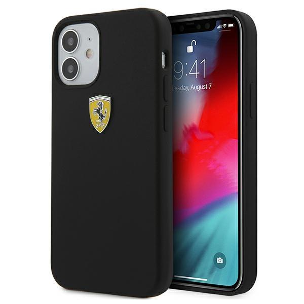 Capa Ferrari On Track Silicone para iPhone 12 Pro Max - preta