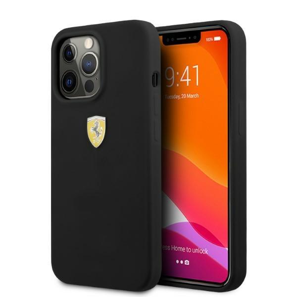 Capa Ferrari Silicone MagSafe para iPhone 13 Pro Max - preta