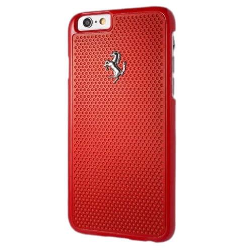 Capa Ferrari Perfurada de Alumínio para iPhone 6 / iPhone 6S - vermelha