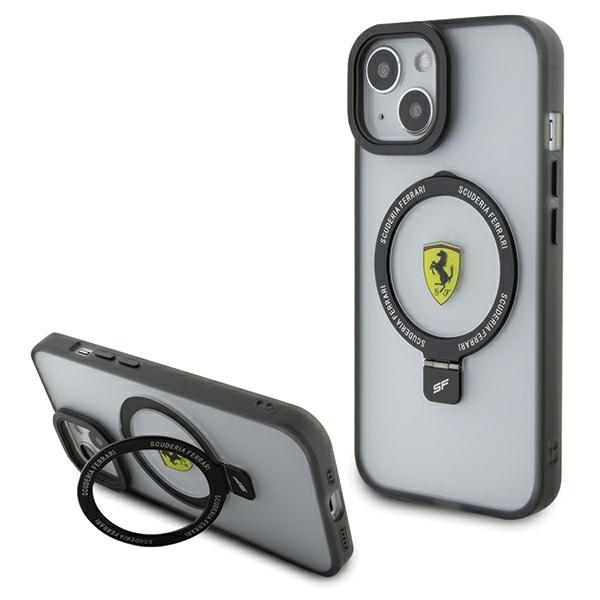 Capa Ferrari Ring Stand 2023 Collection MagSafe para iPhone 15 Plus / 14 Plus - transparente