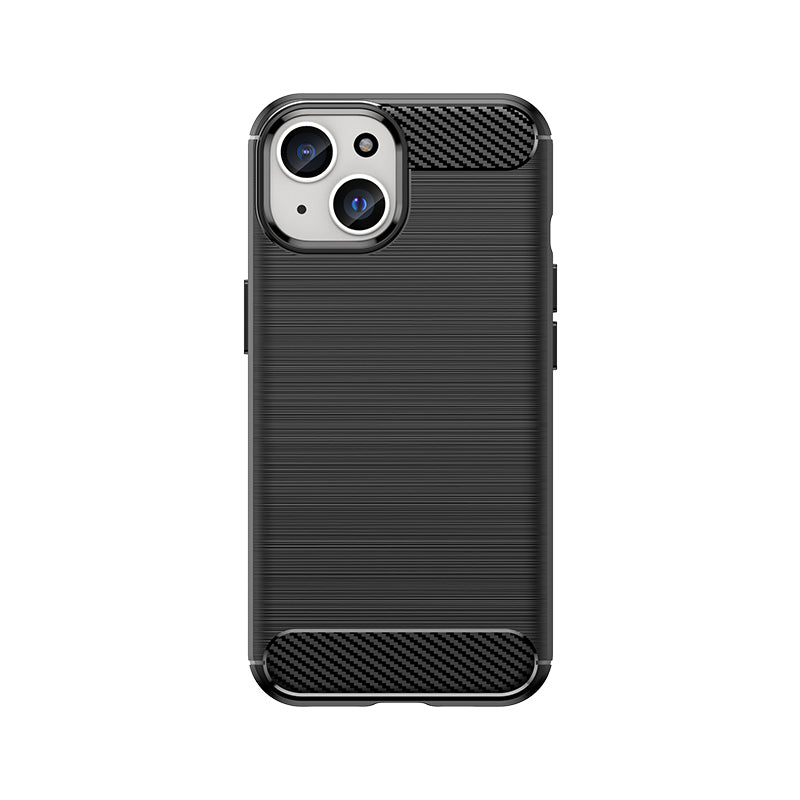 Capa flexível Carbon Case com padrão de carbono para iPhone 15 - preta