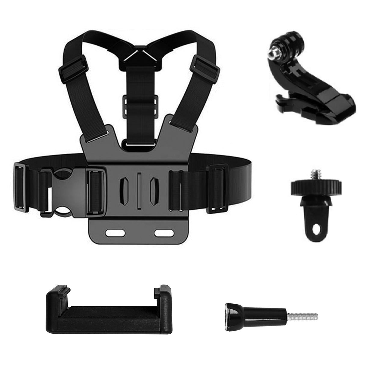 GoPro Chest Strap conjunto de acessórios 5 em 1 para câmeras esportivas GoPro, DJI, Insta360, SJCam, Eken (GoPro 5 em 1 chest strap)