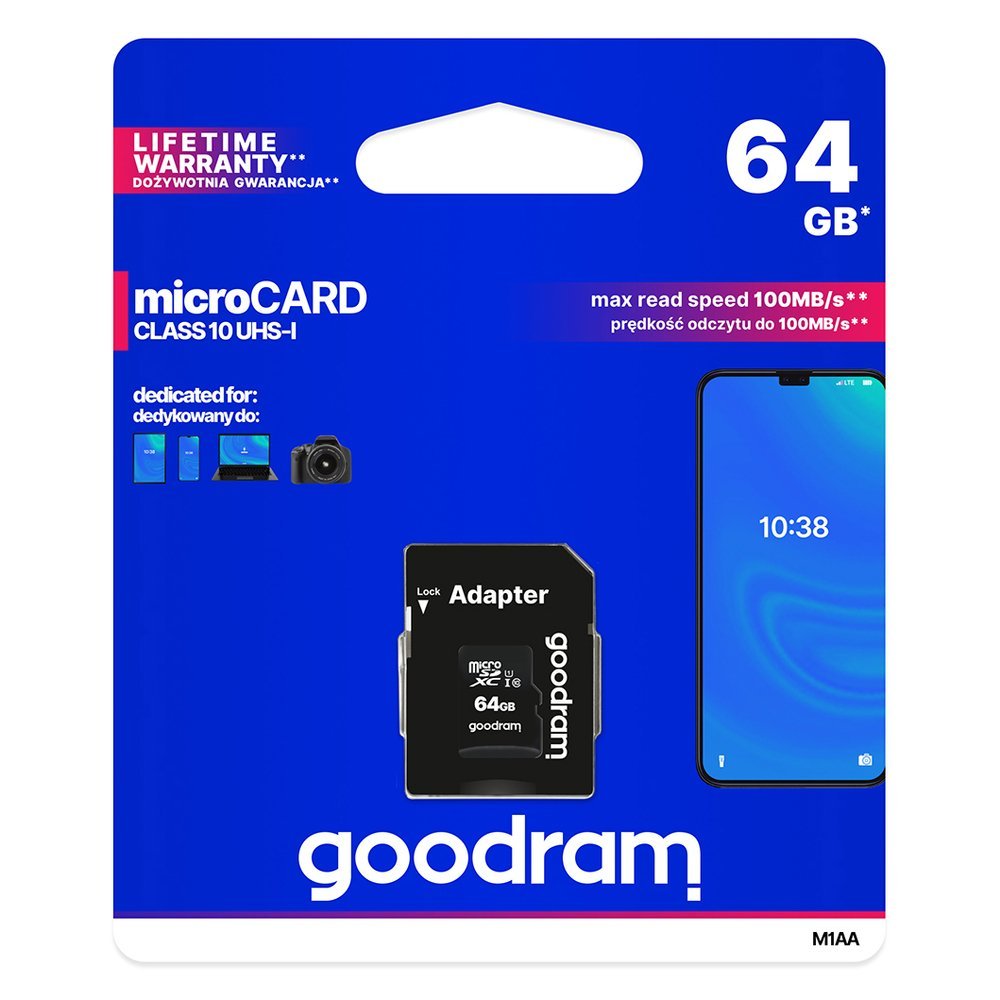 Goodram Microcard 32 GB cartão de memória micro SD HC UHS-I classe 10, adaptador SD (M1AA-0320R12)