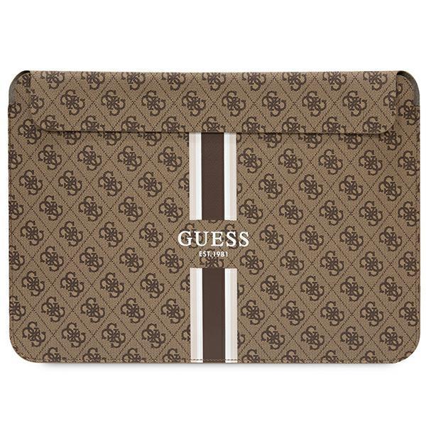 Capa Guess 4G Printed Stripes para laptop de 16" - castanho