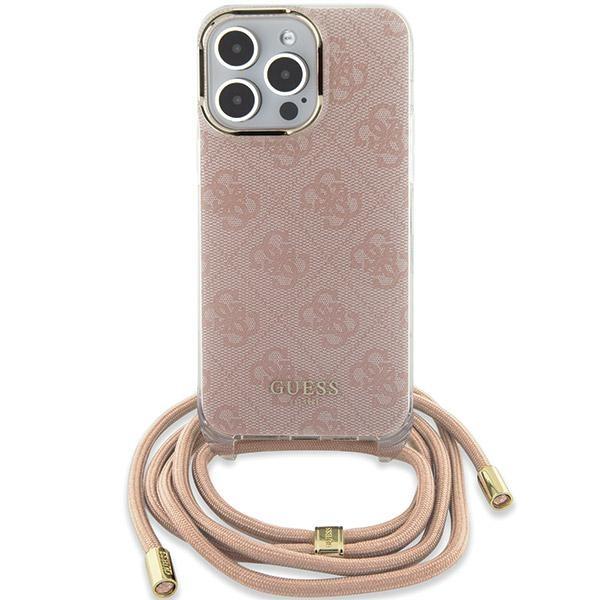Capa Guess Crossbody Cord 4G Estampada para iPhone 15 / 14 / 13 - rosa