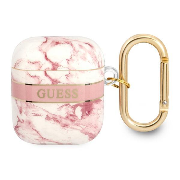Capa Guess Marble Strap Collection para AirPods 1/2 - rosa