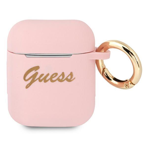 Capa Guess Silicone Vintage Script para AirPods 1/2 - rosa
