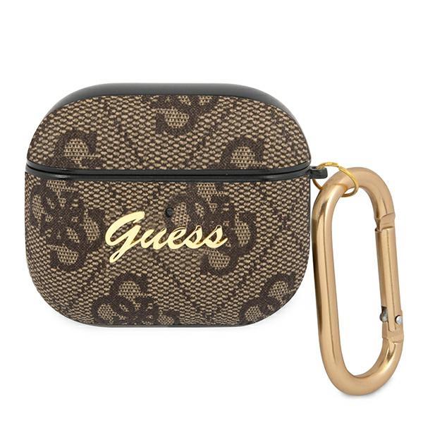 Capa para AirPods 3 Guess GUA34GSMW brÄ…zowy/castanho Coleção Metal 4G Script
