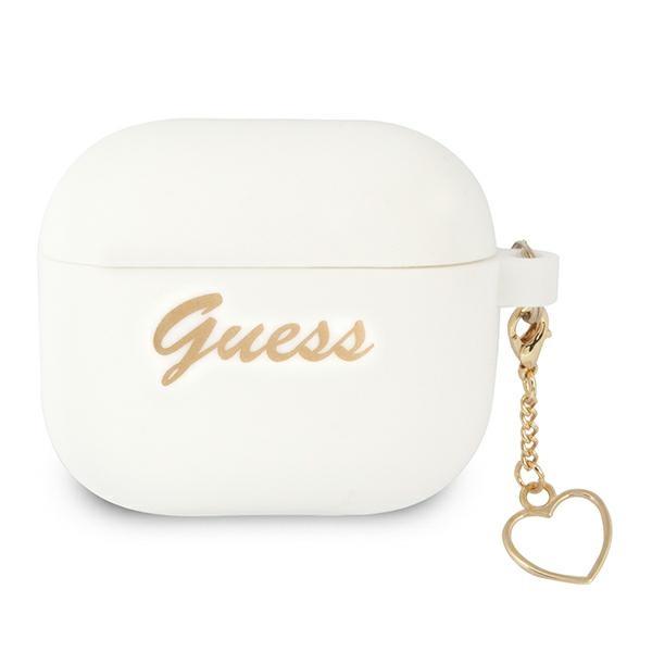 Estojo Guess Silicone Charm Heart Collection para AirPods 3 - branco