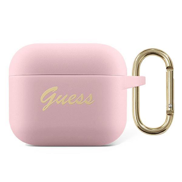 Capa Guess Silicone Vintage Script para AirPods 3 - rosa
