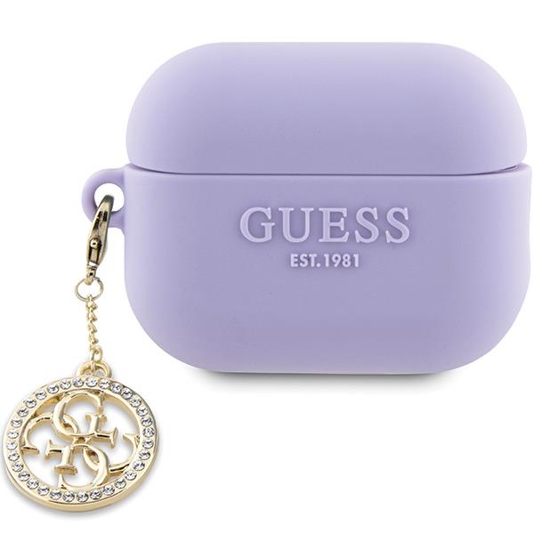 Etui Guess 3D Rubber 4G Diamond Charm para AirPods Pro 2 - purpúreo
