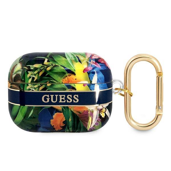 Etui Guess Flower Strap Collection para AirPods Pro - azul
