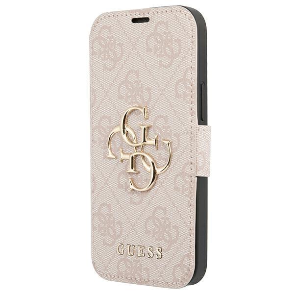 Capa Guess 4G com Grande Logotipo Metálico para iPhone 13 Pro / iPhone 13 - rosa