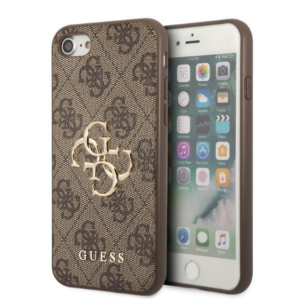 Capa Guess 4G com Logo Metálico Grande para iPhone 7 / 8 / SE 2020 / SE 2022 - castanho
