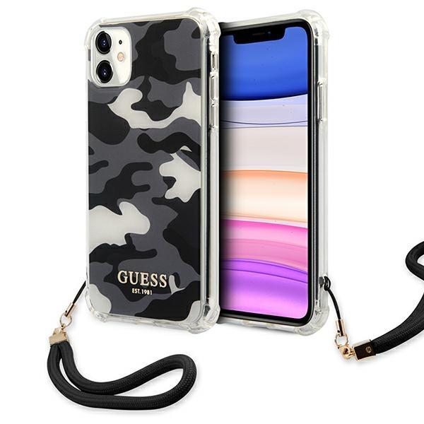 Capa Guess Camo Collection para iPhone 11 / Xr - preta