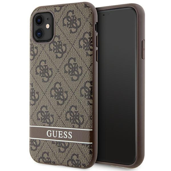 Capa Guess 4G Stripes para iPhone 11 / Xr - castanho