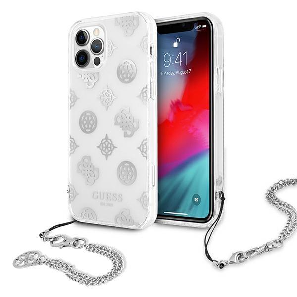 Capa Guess Peony Chain Collection para iPhone 12 Pro Max - prateada