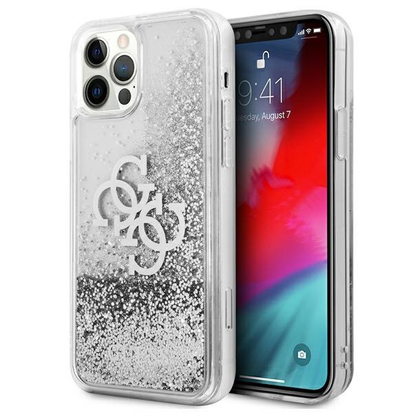 Capa Guess 4G Big Liquid Glitter para iPhone 12 Pro Max - prateada