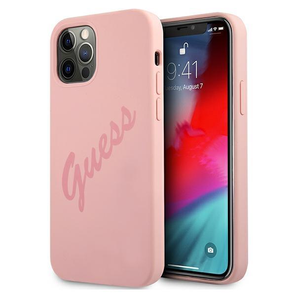 Etui Guess Silicone Vintage para iPhone 12 Pro Max - rosa-verde