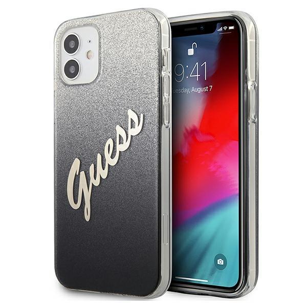 Capa Guess Metal Logo Script para iPhone 12 mini - branca