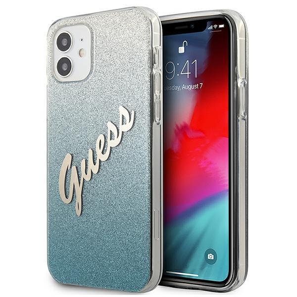 Capa Guess Glitter Gradient Script para iPhone 12 mini - preta