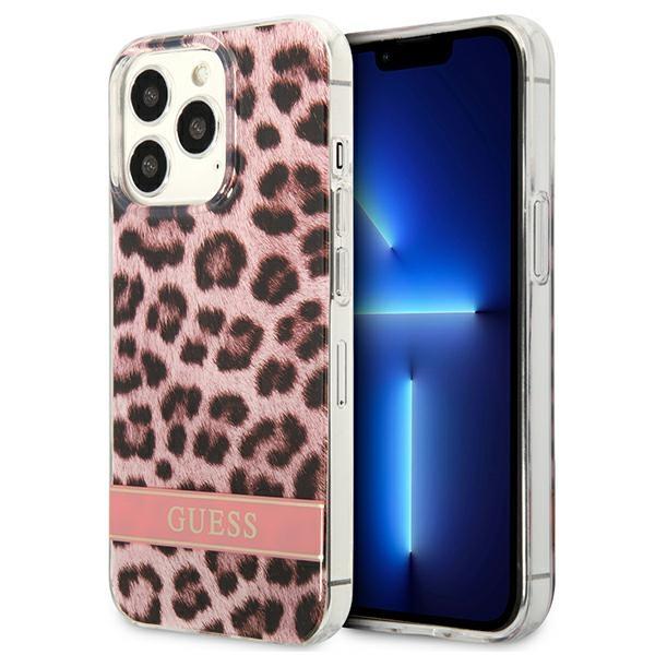 Capa Guess Leopard para iPhone 13 Pro / iPhone 13 - rosa