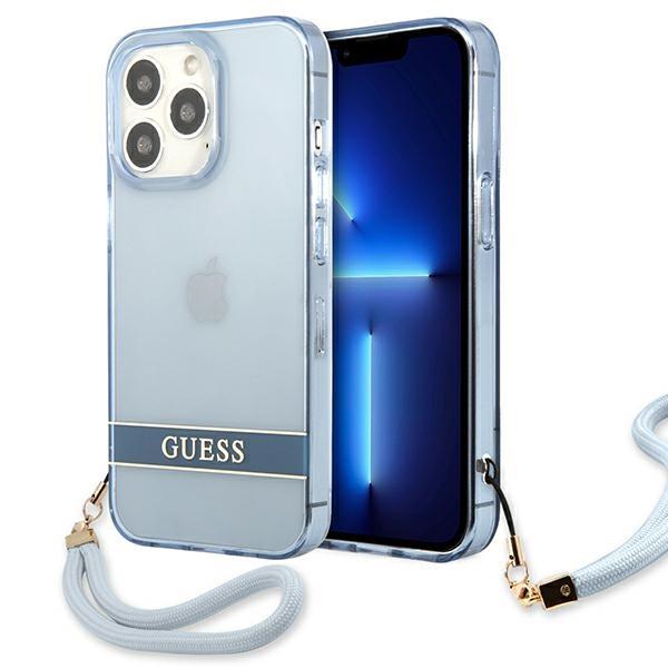 Capa Guess Translucent Strap para iPhone 13 Pro / iPhone 13 - azul