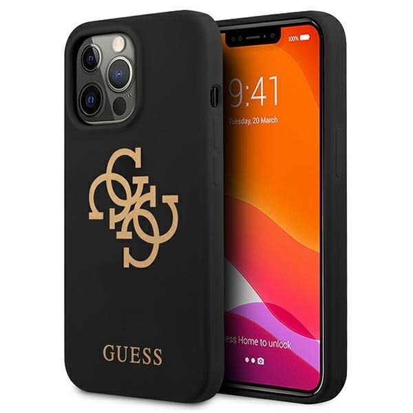 Capa Guess de Silicone com Logo 4G para iPhone 13 Pro / iPhone 13 - preta