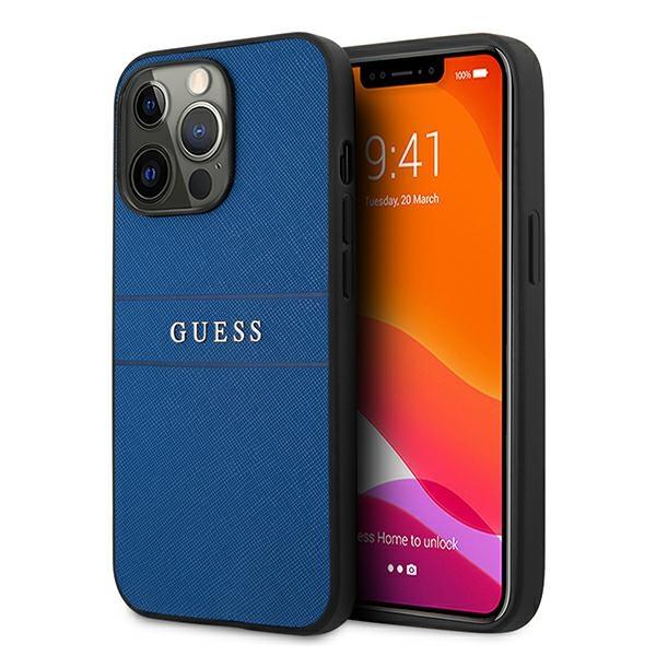 Capa Guess Saffiano Strap para iPhone 13 Pro / iPhone 13 - azul