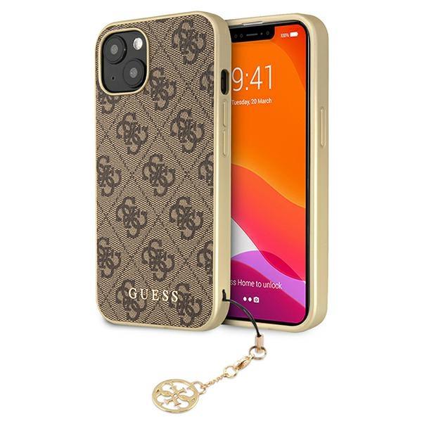 Capa Guess 4G Charms Collection para iPhone 13 - castanho