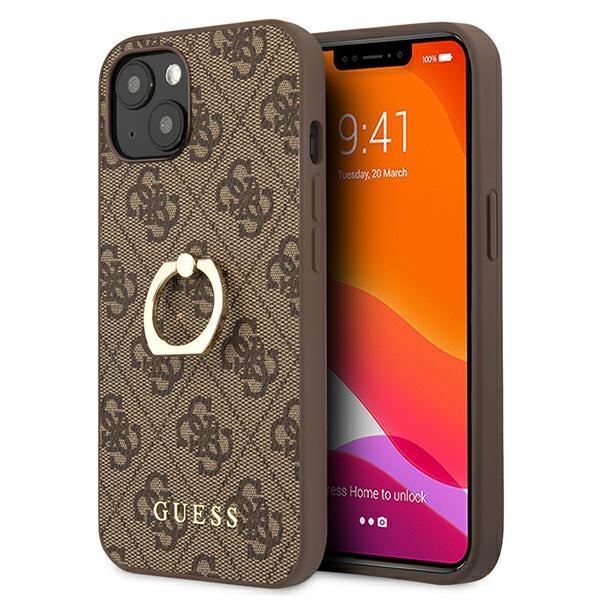 Capa Guess 4G com Suporte de Anel para iPhone 13 mini - castanho
