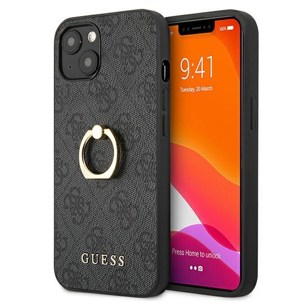 Capa Guess 4G com Suporte de Anel para iPhone 13 mini - cinza