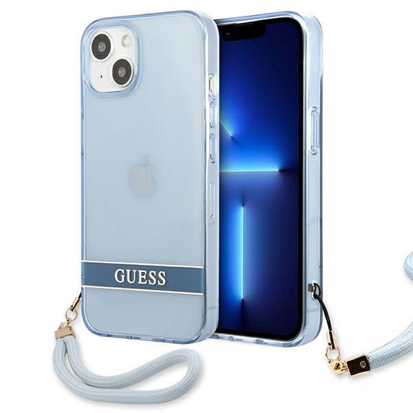 Capa Guess Translucent Strap para iPhone 13 mini - azul